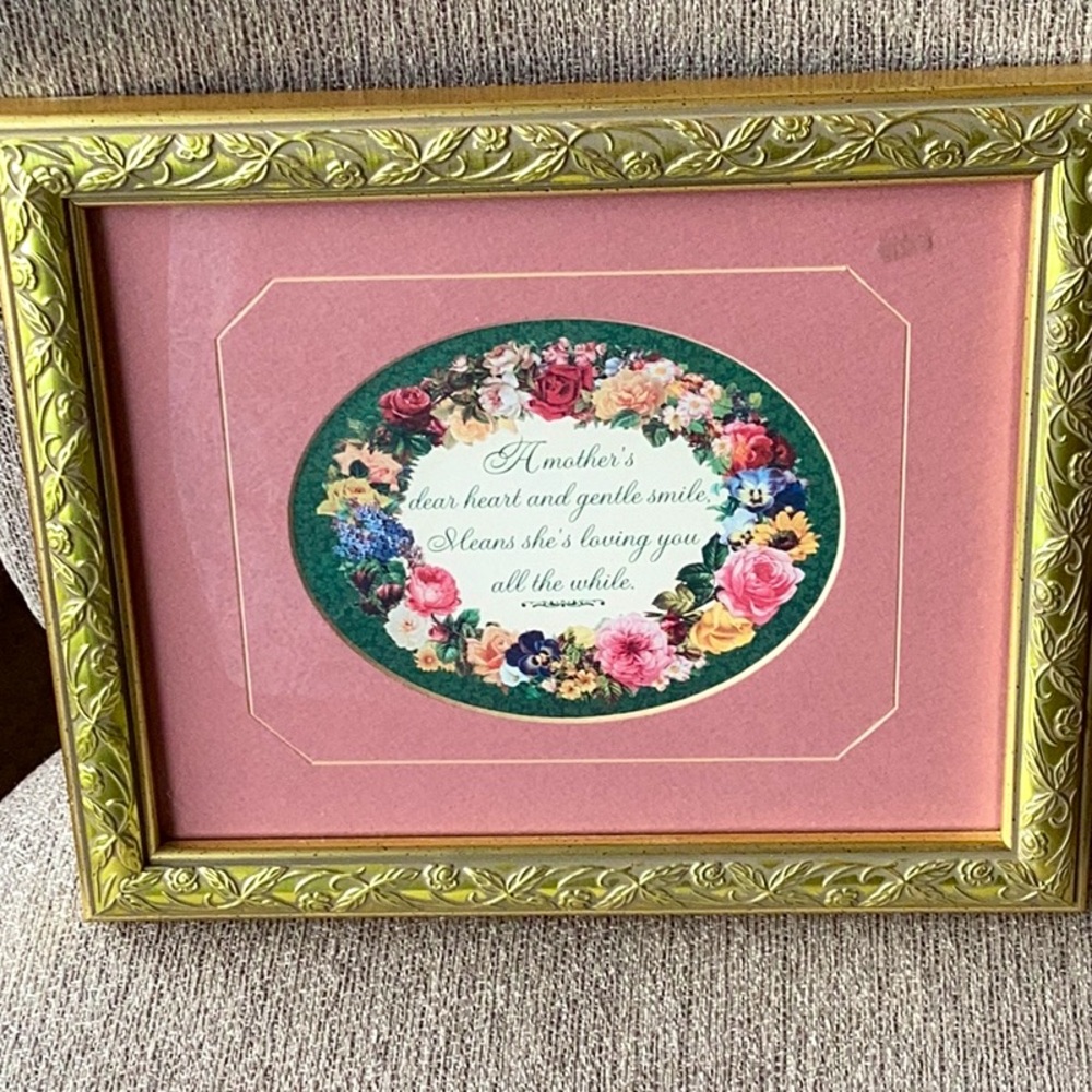 FINAL SALE PRICE Framed/Matted Mothers Floral Picture